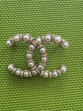 Pearl and Crystal Brooch